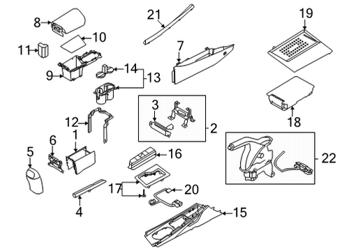 BRACKET ASSY-FLOOR CONSOLE RR Diagram for 84635-AA010