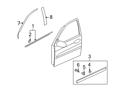 Weatherstrip Assembly-Front Door Belt Outside LH Diagram for 82210-4D001