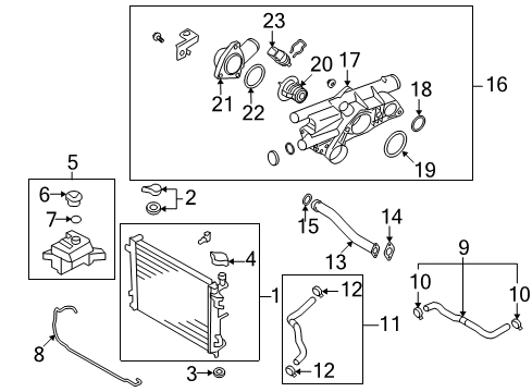 Radiator Assembly Diagram for 25310-3K290