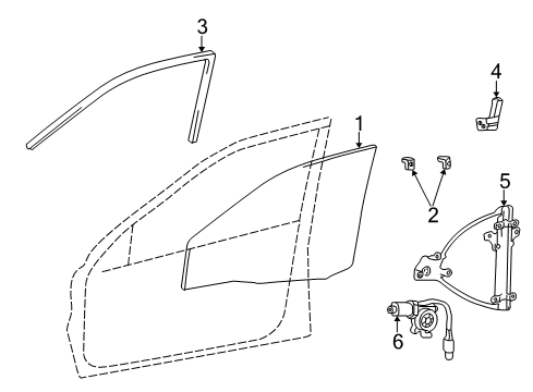 Front Right Power Window Regulator Assembly Diagram for 82404-3C010