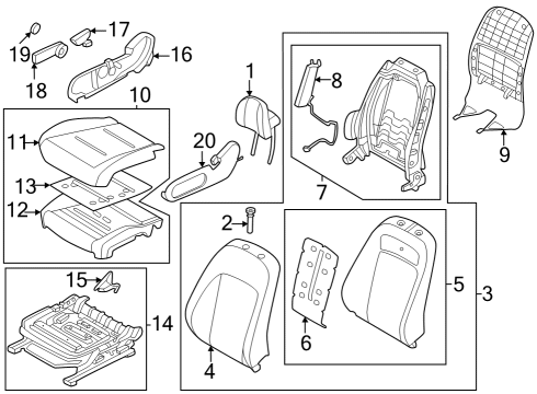 GUIDE ASSY-HEADREST W/LEVER Diagram for 88770-KL100-NNB