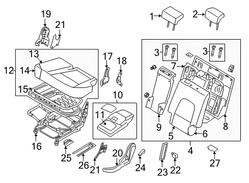 Cover-2ND Cushion Outer Inside,LH Diagram for 89058-3J000-7Q