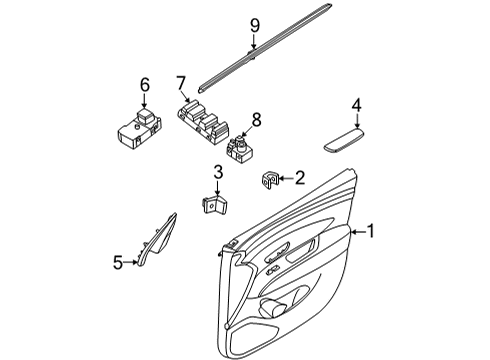 PANEL ASSY-FRONT DOOR TRIM,RH Diagram for 82306-CW040-PPX