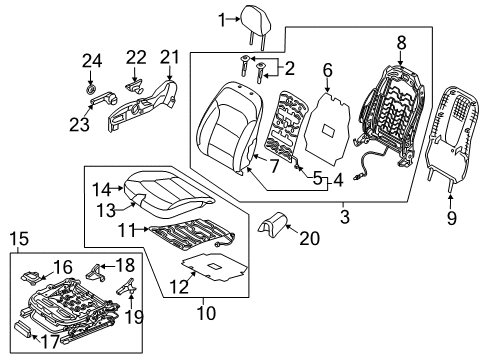 CUSHION ASSY-FR SEAT,RH Diagram for 88201-G7215-WST