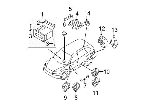 Radio-CD/MP3 Cm (Mid) Diagram for 00267-77000