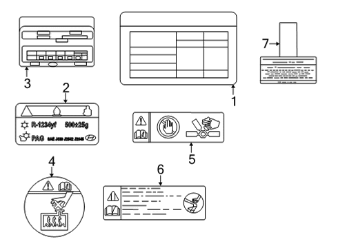 LABEL-RADIATOR CAP Diagram for 25328-T1000