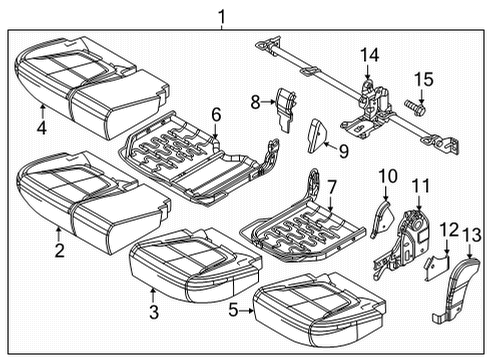 FRAME ASSY-RR SEAT CUSH Diagram for 89110-K5000