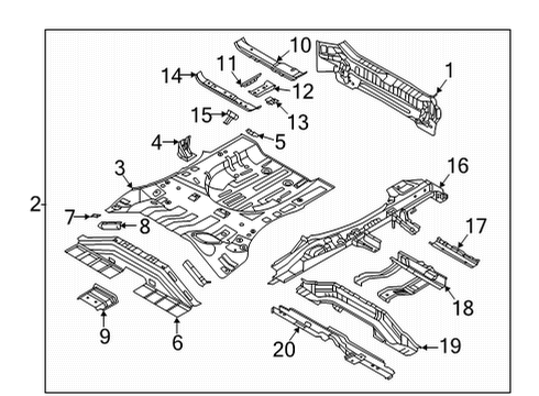 MEMBER ASSY-REAR FLOOR SIDE,LH Diagram for 65710-P0400