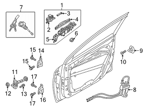 HANDLE ASSY-FRONT DOOR OUTSIDE Diagram for 82650-GI600