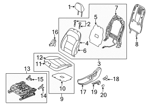 CUSHION ASSY-FR SEAT,LH Diagram for 88100-G2015-WSF
