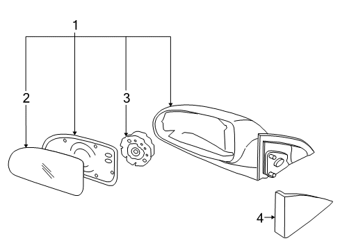 Mirror & Holder-Outside Rear,RH Diagram for 87621-2H420