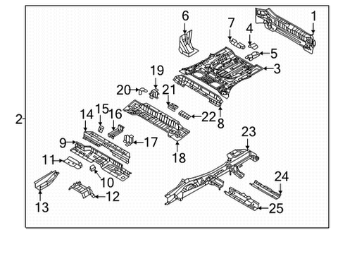 PANEL COMPLETE-REAR FLOOR Diagram for 65500-P0001