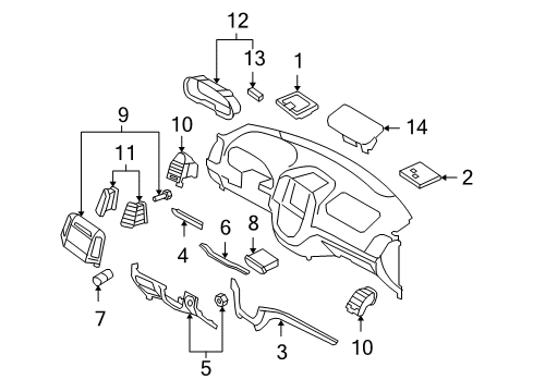 Duct Assembly-Side Air Ventilator,LH Diagram for 97480-2B000-HZ