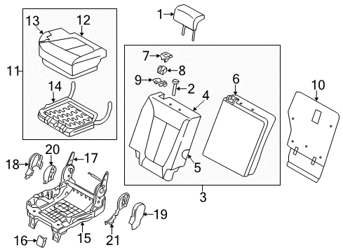 Board Assembly-2ND Back,RH Diagram for 89470-0W500-RAS
