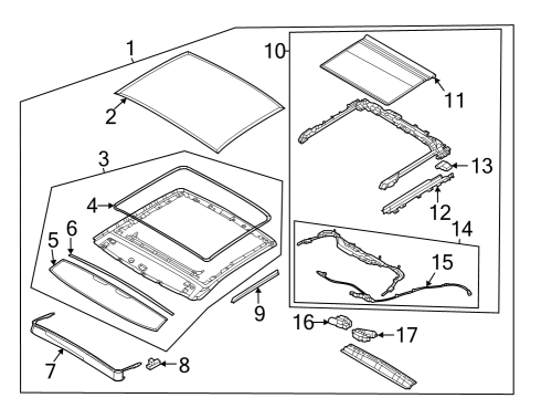 MOTOR ASSY-P/ROOF(GLASS) Diagram for 81680-KL000