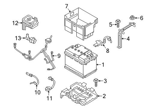 WIRING ASSY-BATTERY Diagram for 91855-F2600