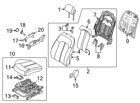 Shield Cover-Front Inner Passenger Diagram for 88040-C2000-PPB