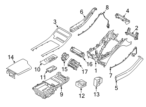 GARNISH ASSY-CONSOLE,LH Diagram for 84690-S8200-MMH