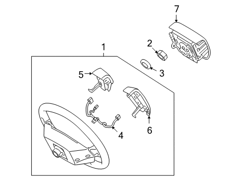 Steering Remote Control Switch Assembly, Left Diagram for 96700-3M002-M5