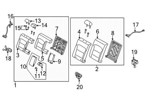 HINGE ASSY-REAR SEAT BACK,RH Diagram for 89T20-AA000