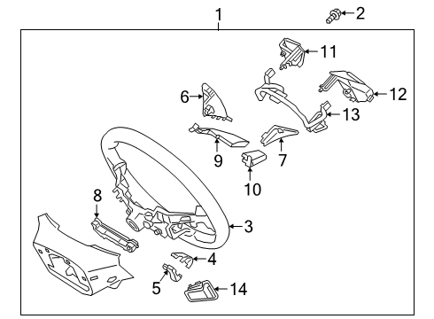COVER-STEERING WHEEL UPR,LH Diagram for 56173-F2BA0-TRY