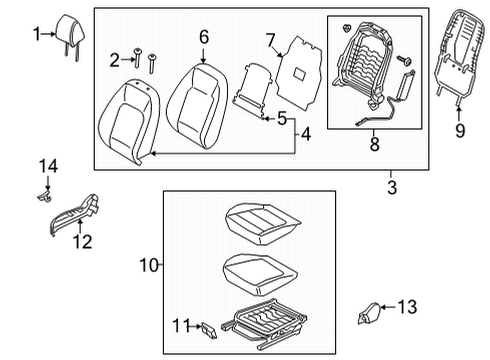 BACK ASSY-FR SEAT,RH Diagram for 88A40-AA610-CJP
