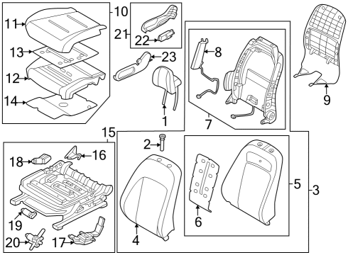 PAD ASSY-FRONT SEAT CUSHION,RH Diagram for 88250-KL320