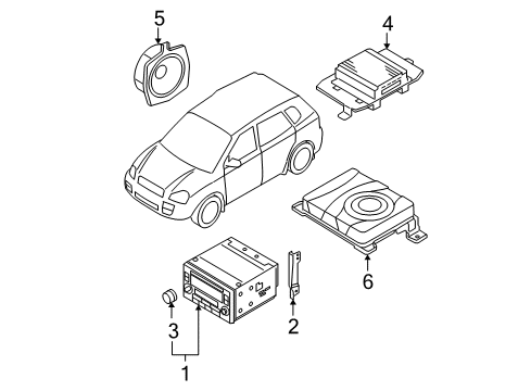 AM-FM-XM-CDC-MP3 Tucson 2008 Diagram for 00201-T8001
