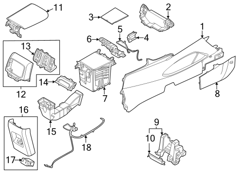 MAT-CONSOLE STORAGE BOX Diagram for 84616-N9000