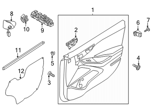 PANEL ASSY-FRONT DOOR TRIM,RH Diagram for 82306-GI100-NNB