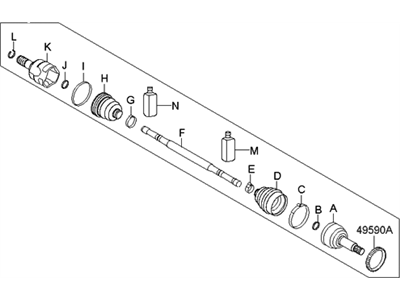 2014 Hyundai Tucson Axle Shaft - 49600-2S010