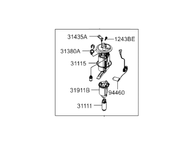 Hyundai 31110-3K600 Complete-Fuel Pump