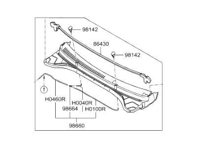 Hyundai 86150-F3000 Cover Assembly-Cowl Top