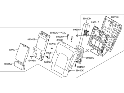 Hyundai 89300-4Z020-VAR Back Assembly-2ND Seat,LH