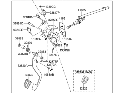 Hyundai 32802-2V100 Pedal Assembly-Clutch
