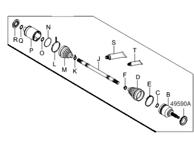 Hyundai 49500-0A510 Shaft Assembly-Drive,LH