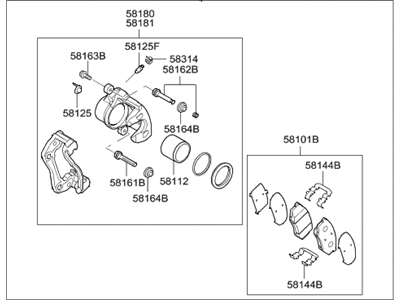 2011 Hyundai Sonata Hybrid Brake Caliper - 58130-4R000