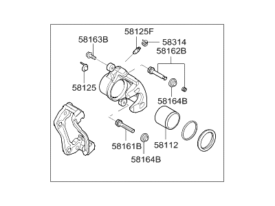 Hyundai Sonata Hybrid Brake Caliper - 58190-4RA00