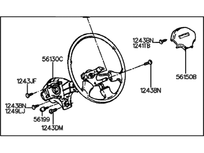 Hyundai 56100-33960-AQ Steering Wheel Assembly