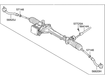 2014 Hyundai Genesis Steering Gear Box - 57700-B1400