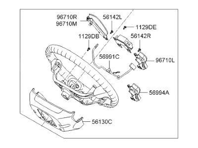 Hyundai 56100-0W408-WK Steering Wheel Assembly