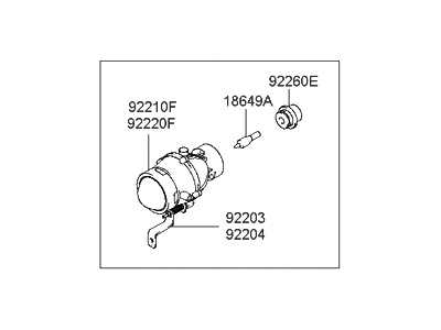 Hyundai 92202-3D000 Front Passenger Side Fog Light Assembly