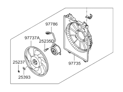 2008 Hyundai Veracruz Cooling Fan Assembly - 97730-3J100