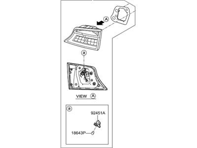 Hyundai 92405-B8050 Lamp Assembly-Rear Combination Inside,LH