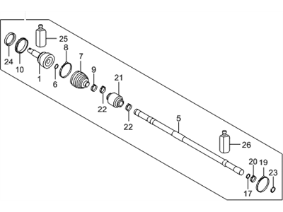 2015 Hyundai Veloster Axle Shaft - 49525-2V500