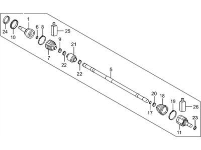 Hyundai 49501-2V300 Shaft Assembly-Drive,RH