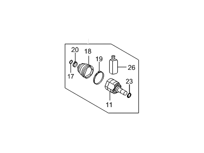 Hyundai 49592-2V3A0 Joint Kit-Front Axle Differential Side RH