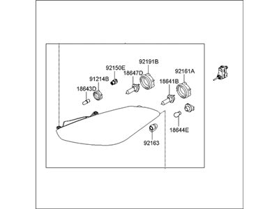 Hyundai 92102-2C730 Passenger Side Headlight Assembly