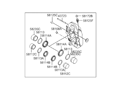 Hyundai 58311-2MA00 Caliper Kit-Rear Brake,RH