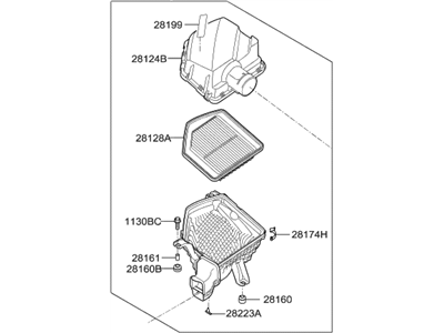 Hyundai 28122-D2000 Cleaner Assembly-Air,RH